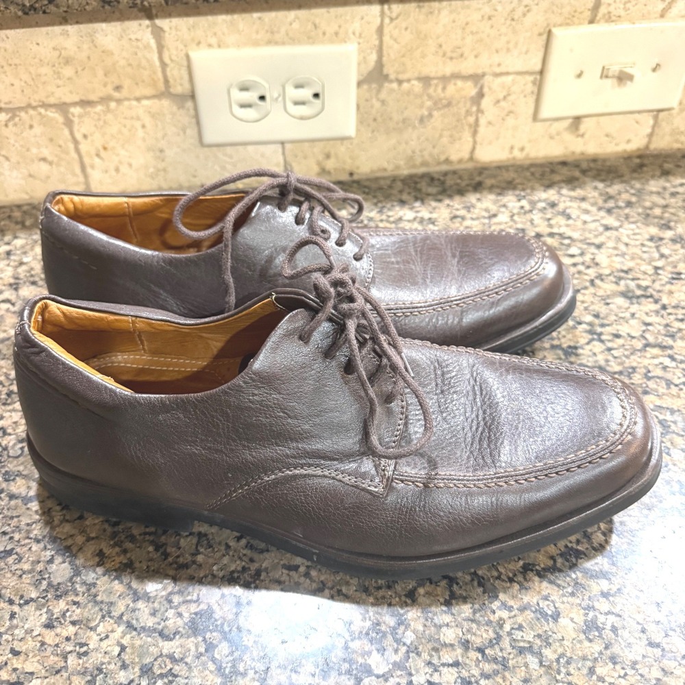 Sandro Moscoloni Comfortwalk Brown Leather Moc Toe Oxford Shoes‎ Mens 9 D 8112